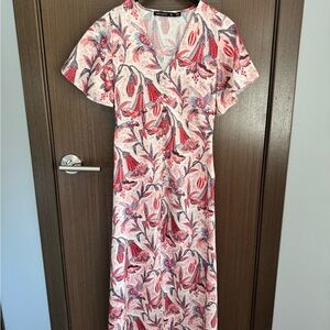 Karen Millen Floral Print V-Neck Maxi Dress